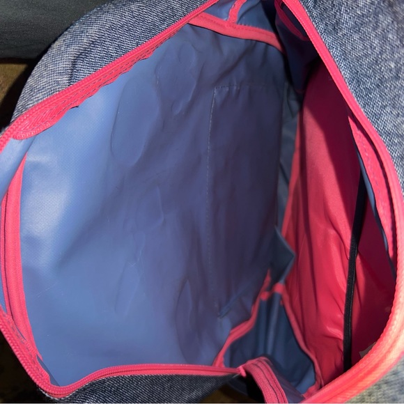 The Childrens Place Denim Patch Backpack Blue/Pink - Picture 8 of 9